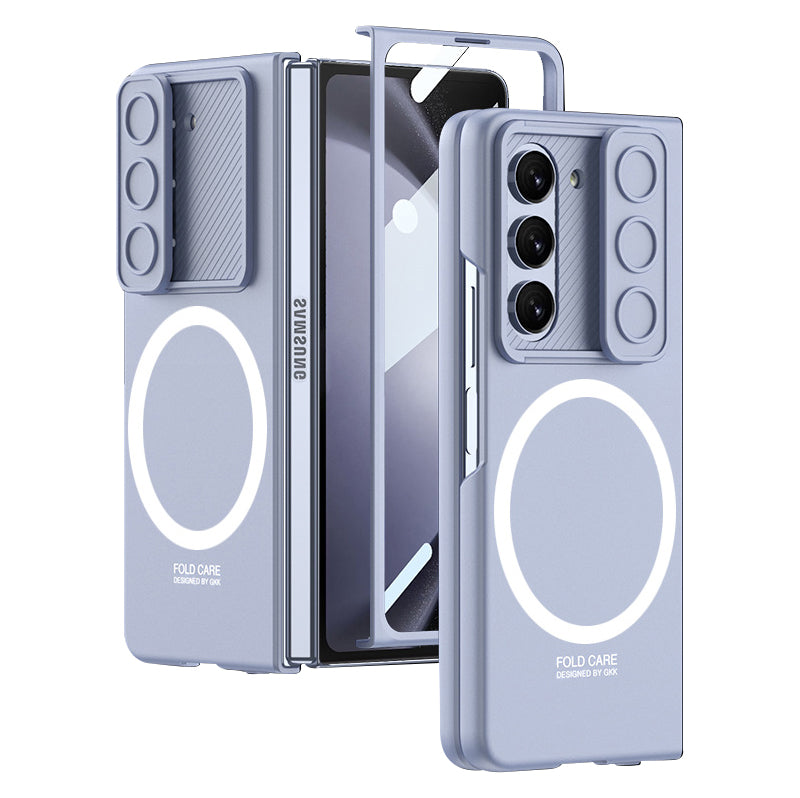 GKK For Samsung Galaxy Z Fold5 5G Case Compatible with MagSafe Camera Slider PC Phone Cover with Screen Film GKK For Samsung Galaxy Z Fold5 5G Case Compatible with MagSafe Camera Slider PC Phone Cover with Screen Film